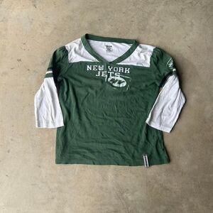 New York Jets y2k v neck tee Womens Size M